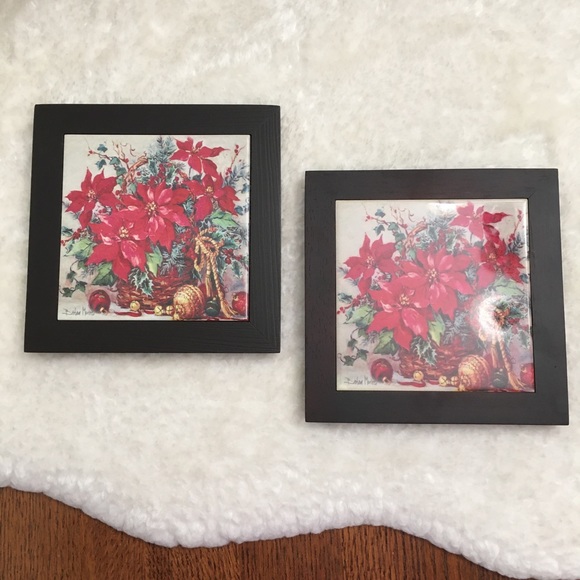 Two Framed Tiles Hot Plates Set - Picture 2 of 7